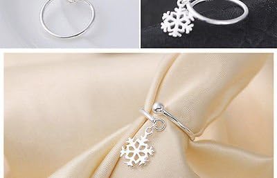 פיטאק חנות 925 כסף מצופה אופנה להתנדנד פתית שלג פתיחת סוג נשים חתונה לנשף טבעת