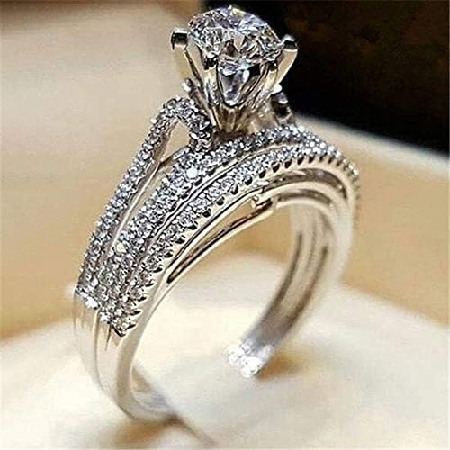 אופל תכשיטי גבירותיי 925 כסף לבן ספיר טבעת סט יום נישואים כלה נישואים תכשיטים