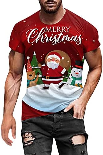 חולצות טריקו לגברים של ווקאצ'י חג המולד סנטה קלאוס חייל שרוול קצר צמרות חג המולד מצחיק מסיבה גרפית דקה