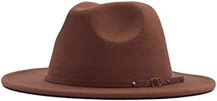 כובע פנמה פנמה רחב שוליים כובע קלאסי מתכוונן כובע שוליים רחב אופנה כובע פנמה פנמה כובע פדורה עם אבזם