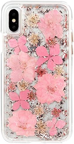 קייס-מאטה אייפון אקס קייס - עלי כותרת קראט-עשוי פרחים אמיתיים-עיצוב מגן דק - אפל אייפון 10-עלי כותרת