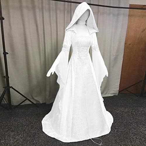 צפותים מימי הביניים מכשפה שמלת בציר ברדס מכשפה גלימת שמלת חצוצרת שרוול מימי הביניים חתונה שמלת ליל כל