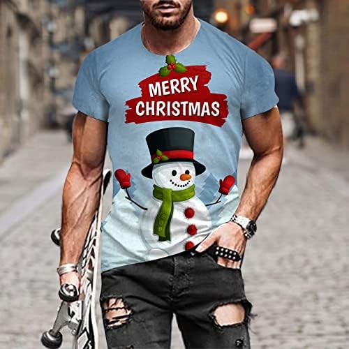 חולצות טריקו לגברים של ZDDO חג המולד סנטה קלאוס חייל הדפסה צמרות שרוול קצר מצחיק חג המולד מצחיק מסיבה
