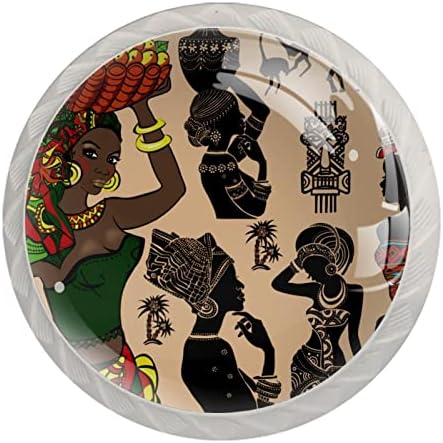 TBOUOBT 4 חבילה - ידיות חומרה ארונות, ידיות לארונות ומגירות, ידיות שידות בית חווה, אישה אפריקאית יפהית
