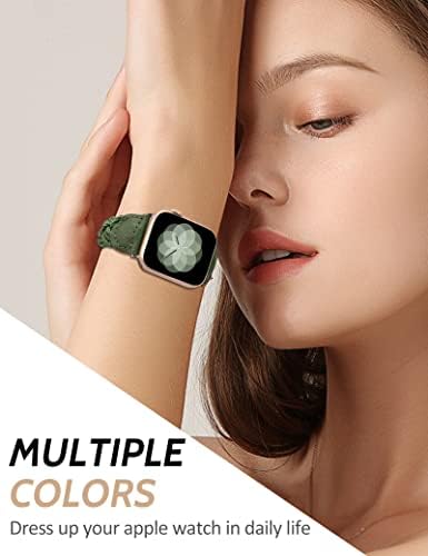 Minyee תואם לפס שעון Apple קלוע 38 ממ 40 ממ 41 ממ, לולאת סולו מעצבת נמתחת נשים צנומאות נשים רזה אלסטי