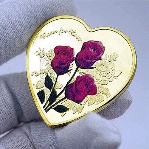 צורת לב בצורת לב מטבע זהב בצורת לב מטבעות לב מטבעות 52 שפות אני אוהב אותך אוסף אמנות מטבעות מתנה לעותק
