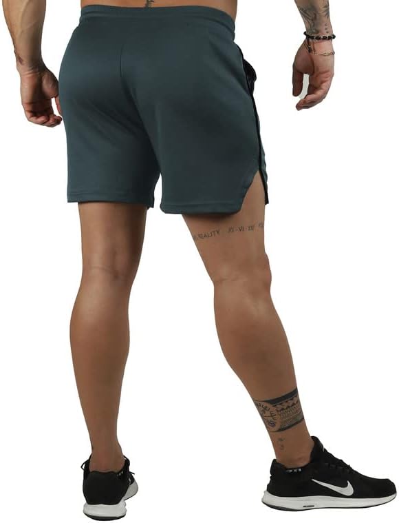 Tezo Mens 5 אימון כושר מכנסיים קצרים אתלטים אימונים מהיר מכנסיים קצרים יבש כיסים קלים רשת פעילה