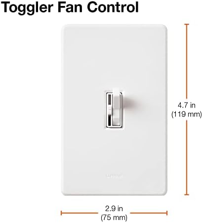 Lutron Toggler 3 Speed ​​Control Fain, 1.5-A מוט יחיד/3 כיוונים TGFSQ-FH-IV, שנהב