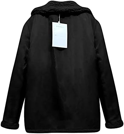 מעיל מעיל שחור, פלוס מעיל עילאי בית אופנה בגודל לנשים שרוול ארוך נוחות סתיו עם ז'קט כיסים