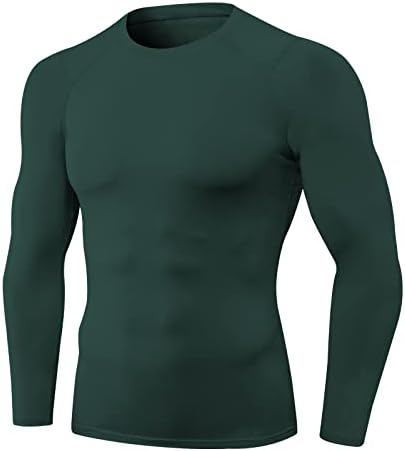 חולצות דחיסה לגברים שרוול ארוך אימון אתלטי צמרות שכבתי בסיס מהירות ספורט יבש.