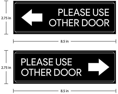 BKS -אנא השתמשו במדבקות שלט משרדי דלתות אחרות חבילה של 2 - שלטי עסקים דבק עצמי, שלטי דלת למשרדים, חנויות,