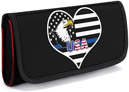 דק כחול קו אמריקאי דגל תיק נשיאה עבור מתג קונסולת אחסון תיק מחזיק משחק אביזרי עם כרטיס חריץ