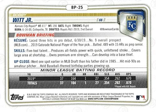2020 Bowman Prospects Baseball BP-25 בובי ויט ג'וניור.