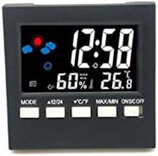 YEBDD COLOR LCD דיגיטלי שעון מעורר טמפרטורת לחות שליטה קולית נודע שעה לילה אור תחזית מזג אוויר תצוגה