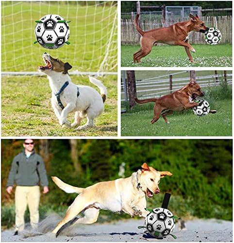 כדורגל צעצועי כלבים של Laocao, צעצוע כדור כלבים אינטראקטיבי, כדור צעצועי כלב כדורגל עם כרטיסיות אחיזה,