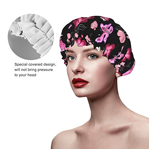 נשים לשימוש חוזר כובע שיער שולי שיער פרחי פרחים כהים פרפרים שכבות כפולות