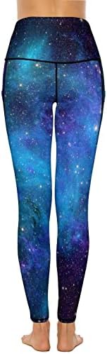 חלל גלקסי יוגה מכנסיים עם כיסים לנשים גבוהה מותן אימון חותלות גרביונים