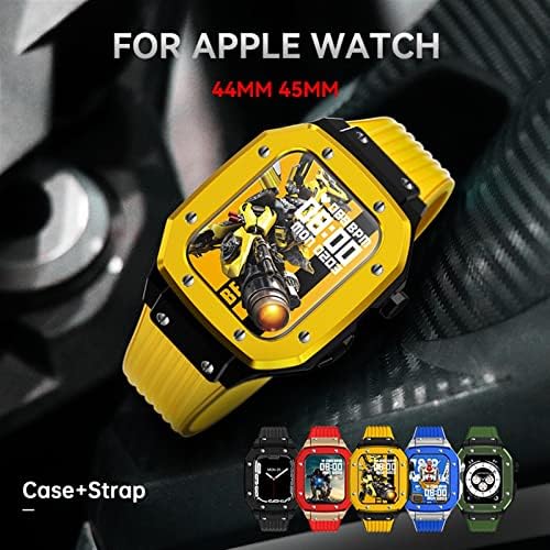 XDEWZ ללהקת Apple Watch Case 45 ממ 44 ממ 42 ממ רצועת סיליקון רצועת מתכת אביזרים למסגרת מתכת לסדרה IWatch