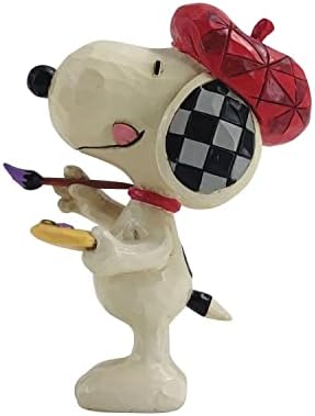 Enesco Jim Shore Peanuts Mini Snoopy Adment פיסלנין 3.2 אינץ 'צבעוני 6011956
