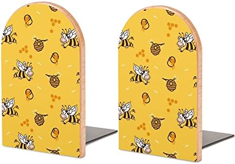 שמח פרה דבורת דבש כוורת מודפס ספר סוף עץ תומכי ספרים 1 זוג עבור מדפים כבד ספר סטנד 5 איקס 3 אינץ