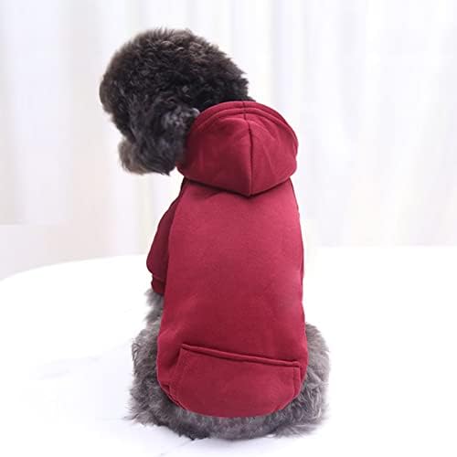 כלב הסווטשרט עם כיס לחיות מחמד חם סוודר לחורף קטן בינוני כלבים גור מעיל אדום מ