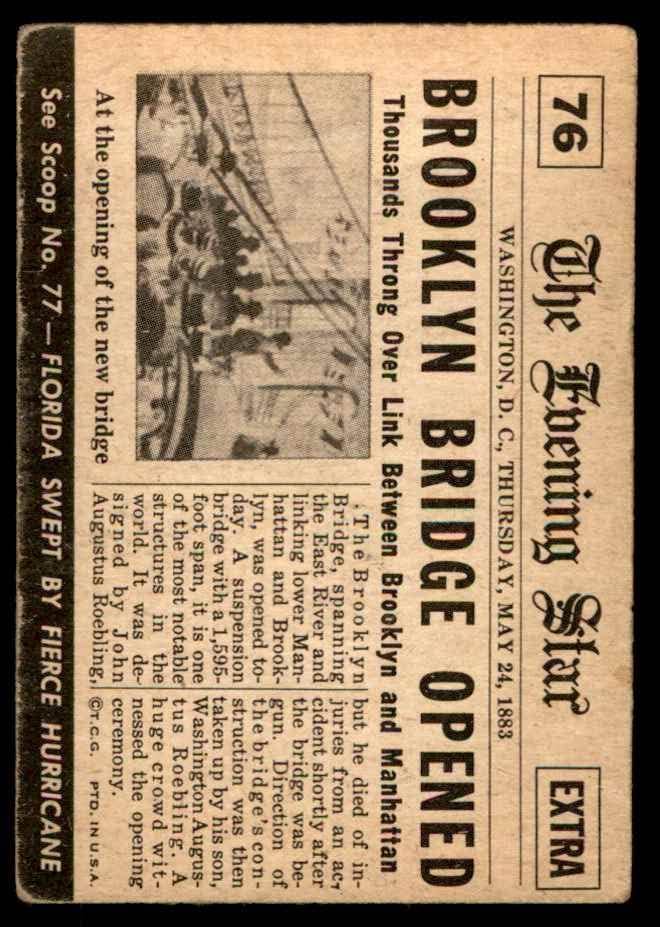 1954 Topps 76 XCOA גשר ברוקלין נפתח VG