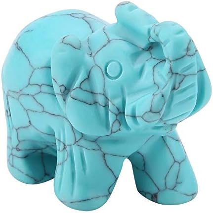Topincn אבן טבעית מגולפת פיל גביש פילן צ'אקרה גילוף אבני גילוף לעיצוב לילדים ביתיים, שולחן עבודה