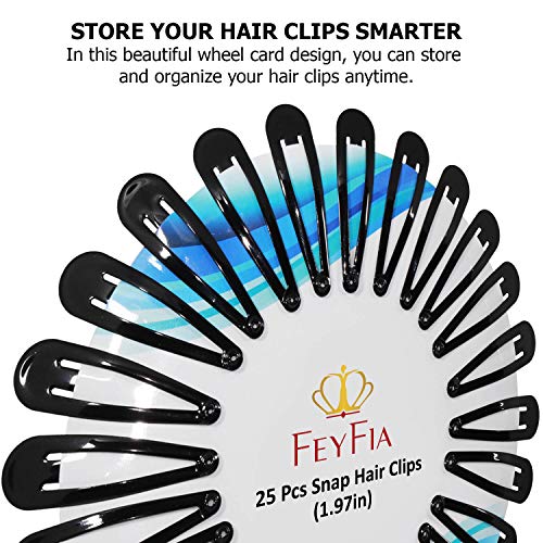 Feyfia Premium 50 קטעי שיער שחורים לנשים ונערות. חטיפי שיער מתכת מגיעים בחבילה נחמדה. אביזרי שיער לנשים