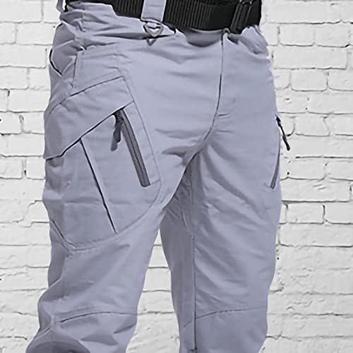 גברים מטען מכנסיים טקטיים עם מכנסי כיס רוכסן קרב לבוש בחיצות חיצוניות מתיחה אטומה למים מלאים באורך מלא