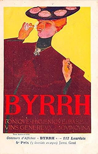 פרסום Byrrh גלויה טוניק היגיינק בסיס דה וינס Genereux de quinquina Vintage Old Post Post Card javie