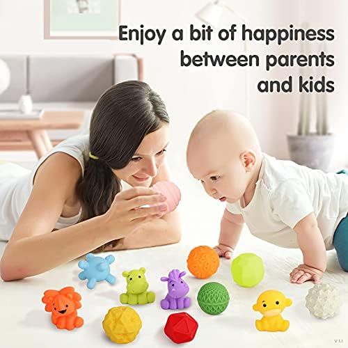 צעצועים לתינוקות 0-6 עד 12 חודשים צעצועי אמבט פעוטות גיל 1-4 צעצועים חושיים בלוקים ערימה מרקם סט כדורים