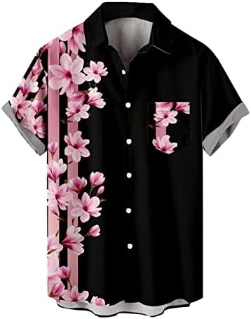 כפתור חולצה הוואי של גברים מטה חולצה עם שרוול קצר חולצה חוף מזדמן חולצה טוניקה לאופנה טוניקה