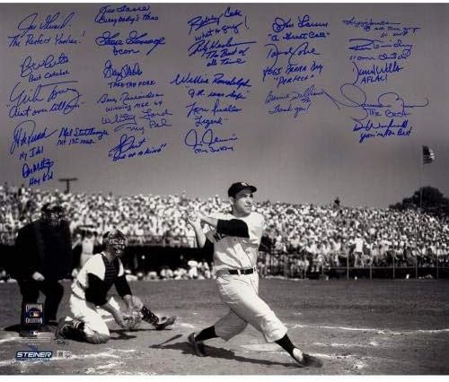 יוגי ברה מחווה ריבוי עיצובים וחתומים 20x24 צילום מתכתי - תמונות MLB עם חתימה