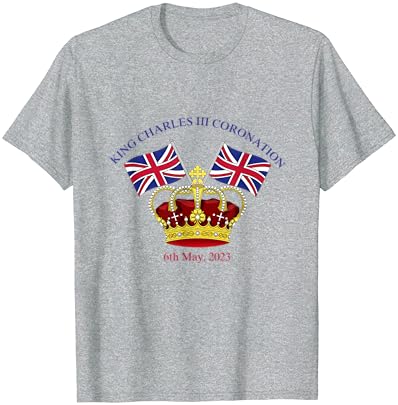 בריטי מלך צ ' ארלס השלישי הכתרת מזכרות עשוי 2023 חולצה