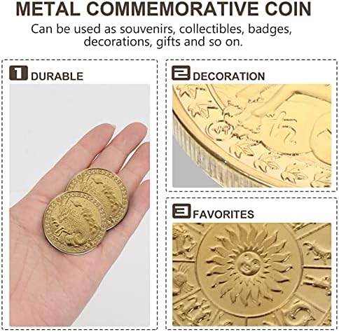 Nuobesty 12 קונסטלציה מטבעות זיכרון מטבעות מזל גדי מטבע מטבע מזל משאלות מטבע עתיק מטבעות זהב מזל זהב