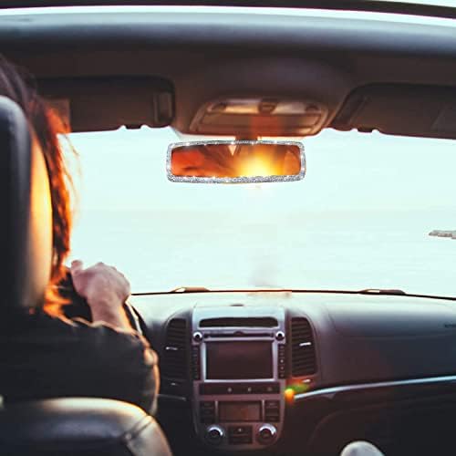 Bling Rhinestone Car View Oright, מראה נוף אחורי לרכב עם יהלומי קריסטל Bling Shinnesones מכונית ראייה
