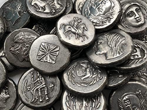 מטבעות יוונים פליז מכסף מלאכות עתיקות מצופות מטבעות זיכרון זרות בגודל לא סדיר סוג 78