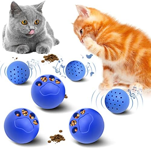 PKNOVEL 6 יחידות כדור חתול צעצוע של צעצוע חתול אינטראקטיבי משחק, 3 כדורי פיצוץ ארוחות גדולים ו -3 כדורי