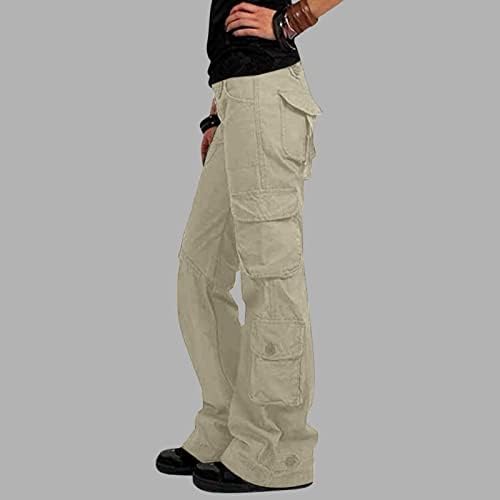 מכנסי מטען בגודל פלוס פלוס לנשים, מכנסי מטען רחבים נשים עם כיסים מכנסי רגל רחבים מכנסיים ארוכים מכנסיים