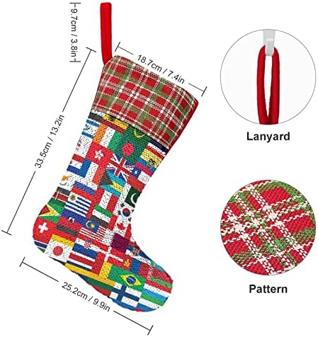 דגל עולמי נצנץ חג המולד גרבי חג חג המולד הפיך משתנה מלאי קסום עבור גרבי עץ חג המולד גרביים