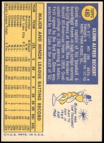 1970 Topps 480 Glenn Beckert Chicago Cubs NM/MT Cubs