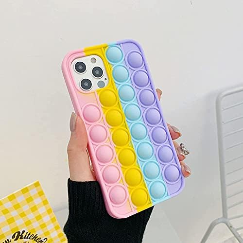 Qixian Pop It Case for iPhone 12 Pro Push Puse Pop Bubble Toys Toys Phynope Shell Shell Shell