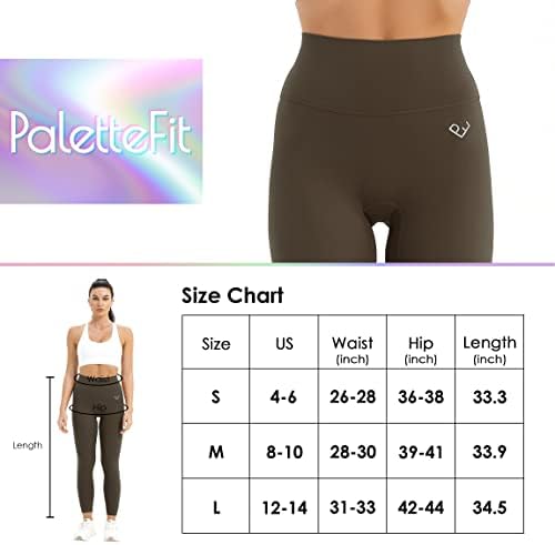 Paltefit High מותן חותלות אימון לנשים, מכנסי יוגה רכים 7/8 באורך 7/8 עם כיס נסתר