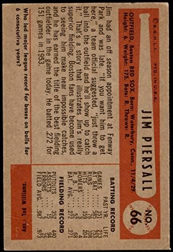 1954 באומן 66 ג'ים ג'ים פיירסל בוסטון רד סוקס VG/EX+ Red Sox