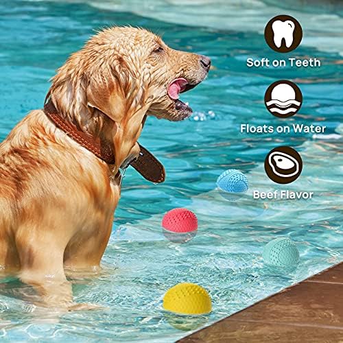 כדור כלבים צף של אייפטי, צעצוע של מי כלבים, כדור כלבים גומי, צעצועים לעיסת כלבים, צעצוע חריקת כלבים