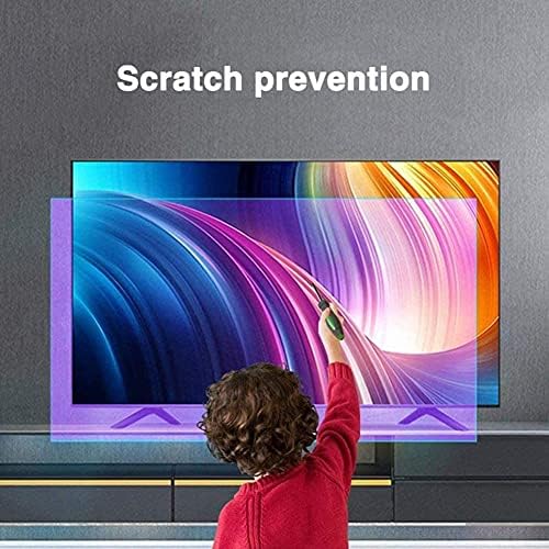 מגן מסך טלוויזיה נגד בוהק מתאים לתצוגה שולחנית אלכסונית בגודל 32-75 אינץ '- מסנן אור כחול נגד קרינה
