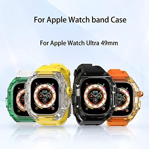 אנקנג ללהקת Apple Watch 8 Ultra 49 ממ להקת שעון מקרה שקוף