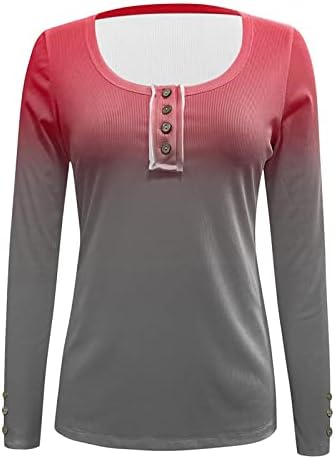 חולצות סרוגות עם שרוול ארוך לנשים קושרים כפתור צבע מטה חולצה אופנתית צוואר צוואר בסיסי עליון ליציאה