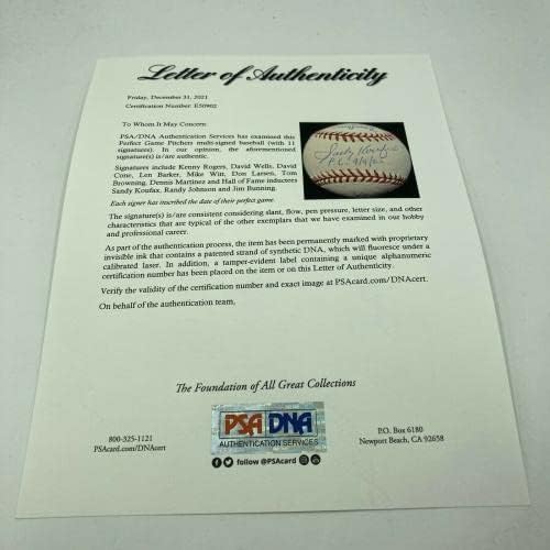 סנדי קופקס רנדי ג'ונסון קנקני משחק מושלם חתמו בייסבול 11 SIGS PSA DNA - כדורי בייסבול חתימה