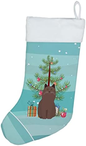 אוצרות קרוליין CK4810CS חתול שוקולד יורק גרב חג מולד חג מולד, אח תלויים גרביים לעונה חג המולד עיצוב